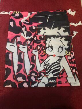 Betty boop Set of 3 small, medium, large drawstring cloth bags